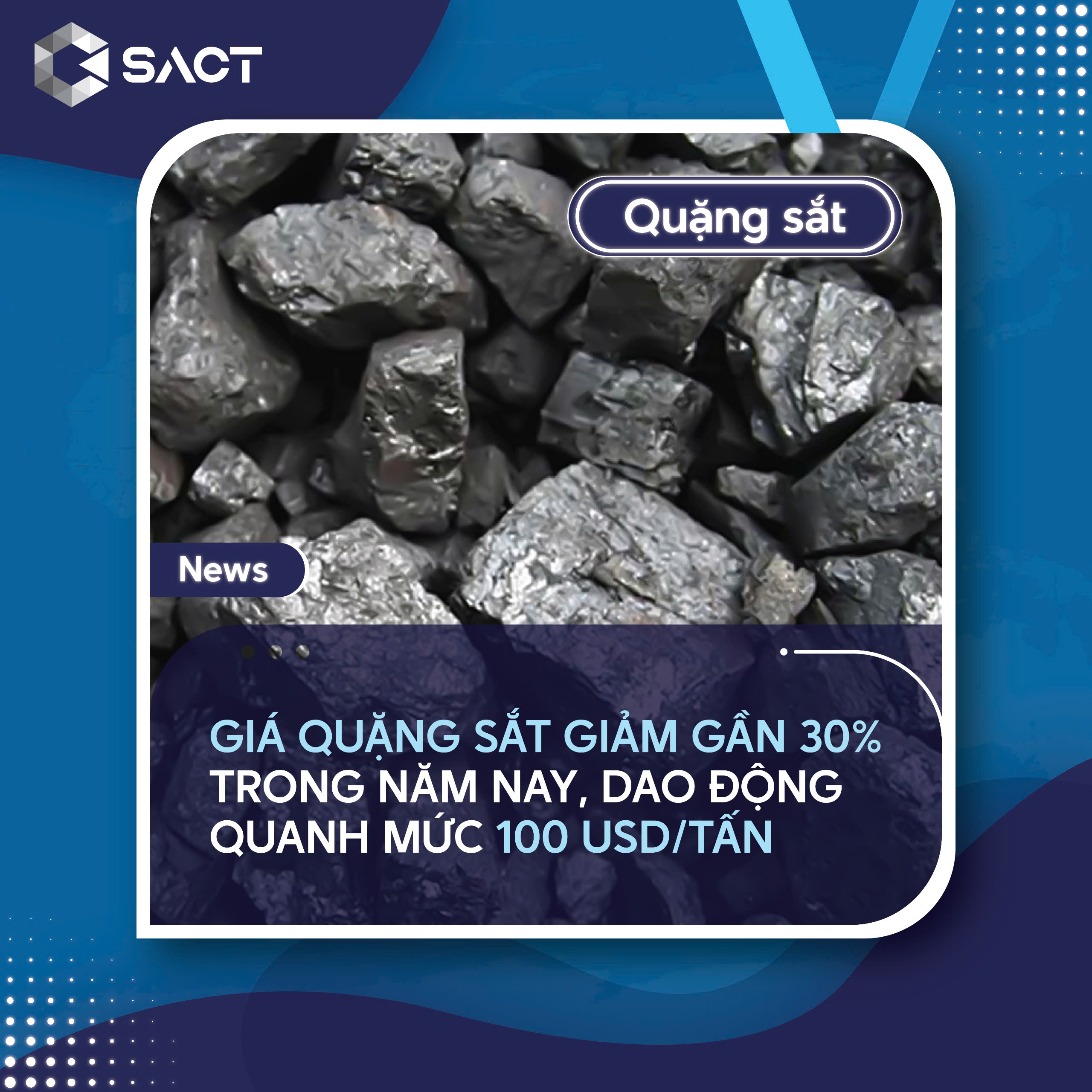 Giá quặng sắt giảm mạnh do nhu cầu thép từ Trung Quốc yếu và sự cạnh tranh gia tăng từ các mỏ mới ở Úc và Châu Phi