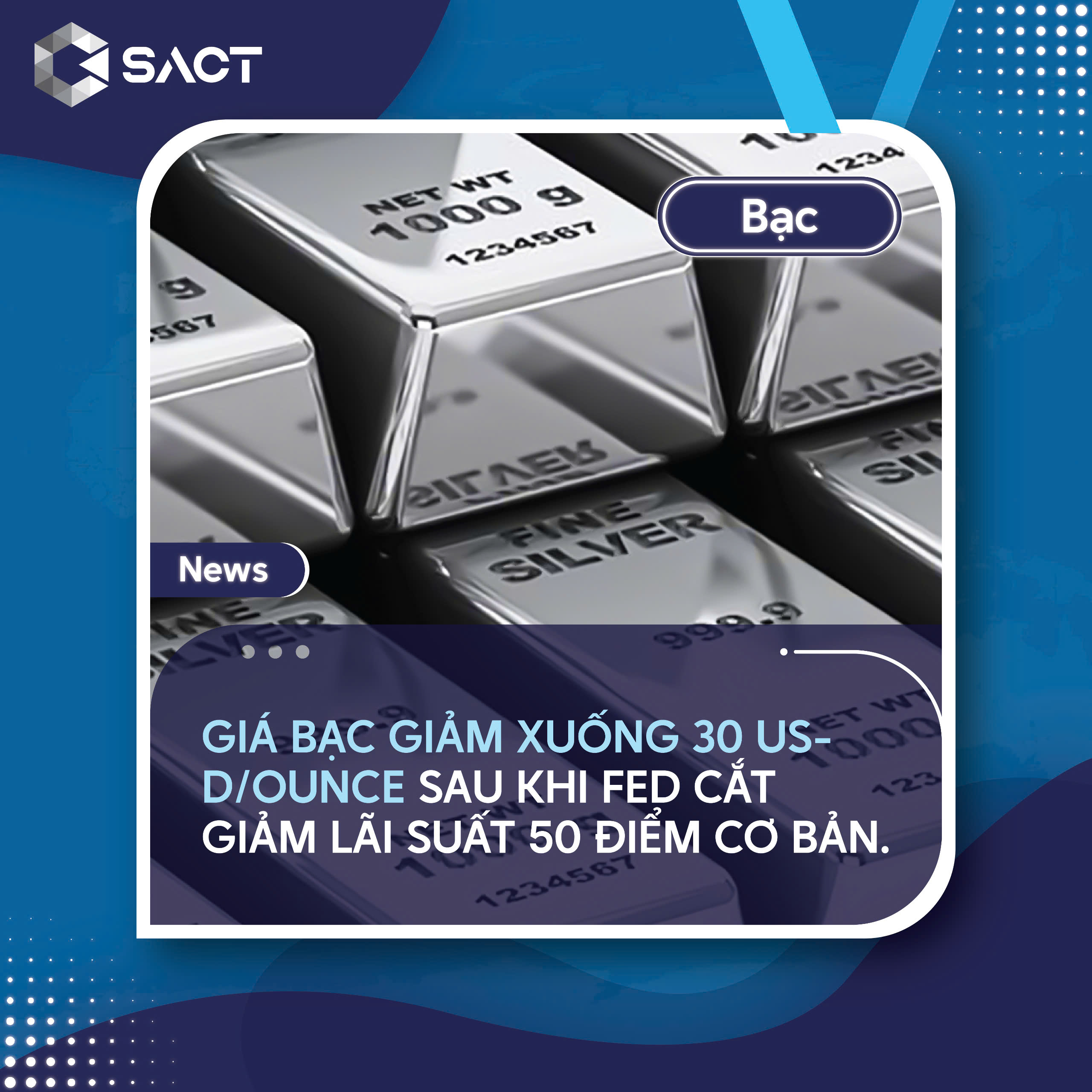 Áp lực lên bạc còn gia tăng bởi các chính sách tiền tệ sắp tới