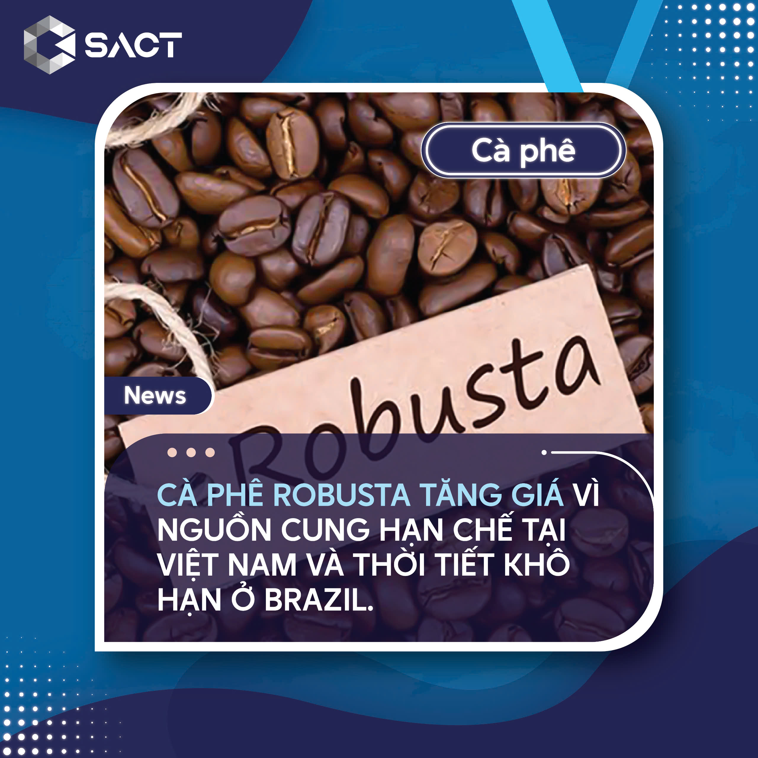 Giá cà phê arabica tháng 12 đã tăng 0,90 cent/pound vào thứ Tư