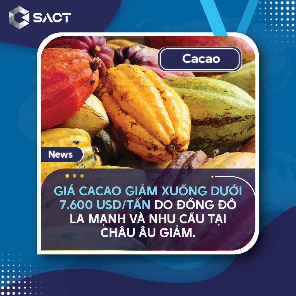  Các nhà đầu tư hiện đang chờ dữ liệu từ Bắc Mỹ để đánh giá thêm về nhu cầu cacao trên toàn cầu. 