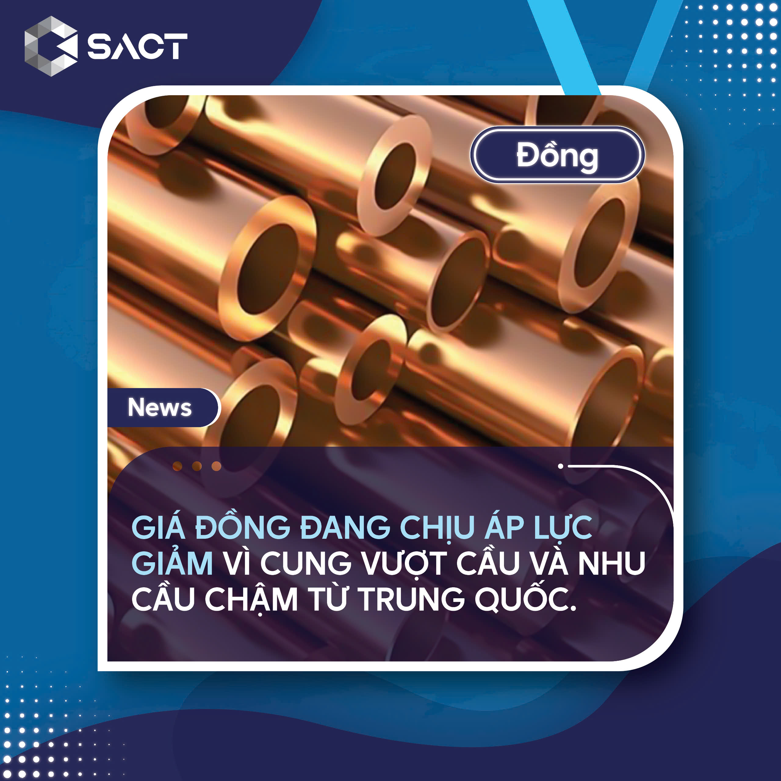 Nhu cầu từ Trung Quốc, một trong những thị trường tiêu thụ đồng lớn nhất, vẫn chưa có dấu hiệu cải thiện đáng kể