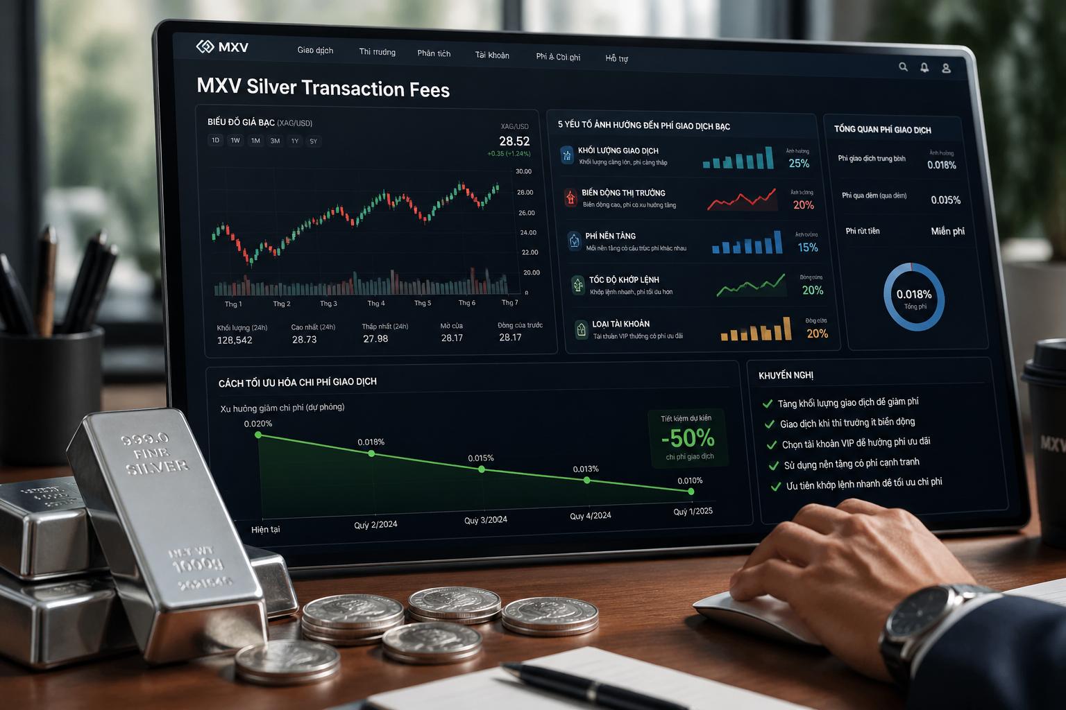Cách tối ưu hóa chi phí giao dịch bạc MXV hiệu quả