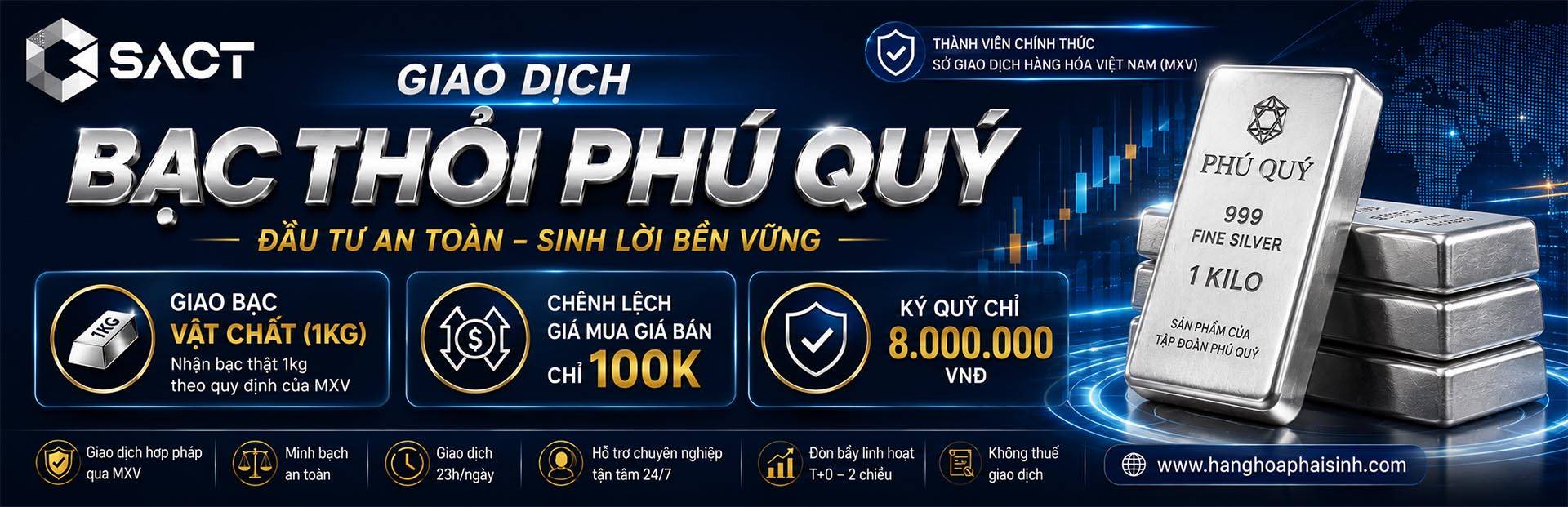 Đầu tư bạc thỏi phú quý cùng SACT